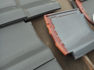 千葉市稲毛区園生町の瓦屋根で台風による大風で飛散した瓦の部分交換