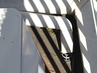 排水溝付近が汚れている