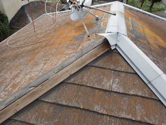 強風で飛散した棟板金