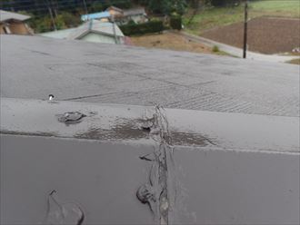 上から打ち込まれたビス