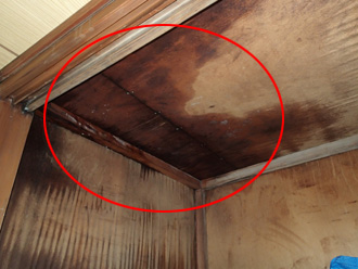 屋内の雨漏り状況