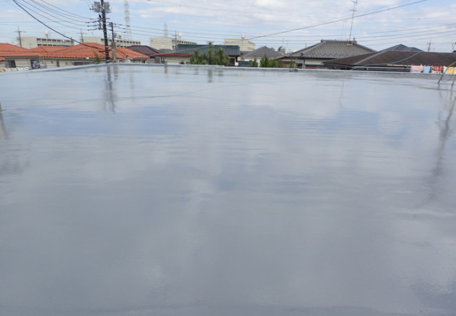 通気緩衝工法によるウレタン防水の完成