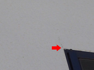逗子市久木で台風時に外壁クラック箇所から雨漏り発生