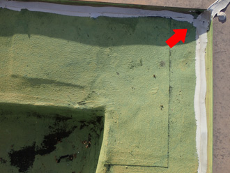 シート防水の補修跡