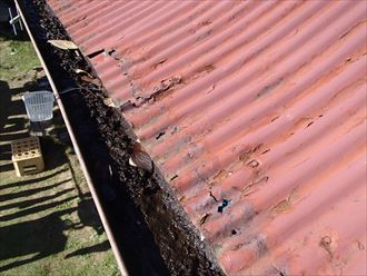 塗膜の剥がれているトタン屋根