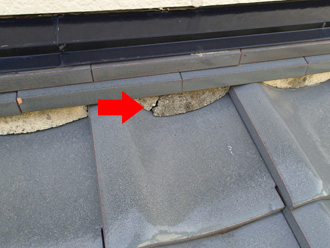 漆喰が欠けている