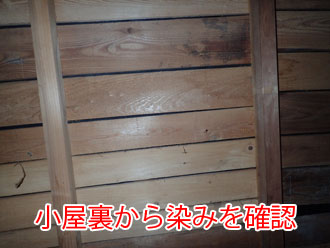 小屋裏から染みを確認