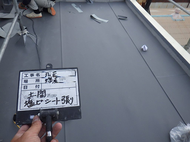 塩ビシート張り付け