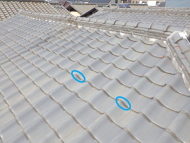 平野区の屋根全体にラバーコーキングがされた写真