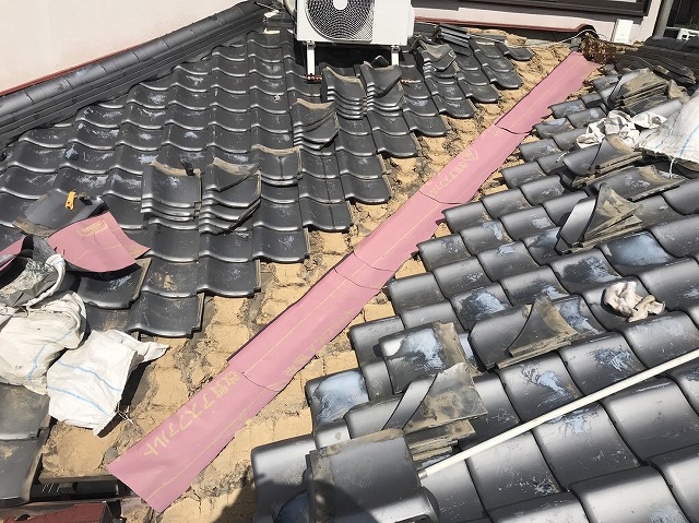 防水シート敷設