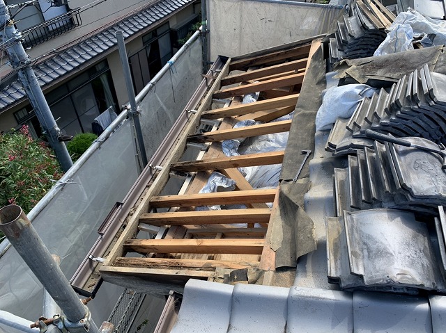 既設野地板撤去