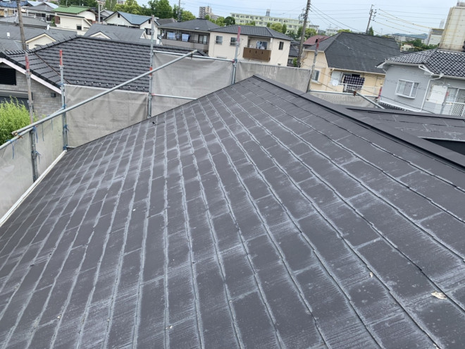 春日井市にてカラーベストにカバー工法