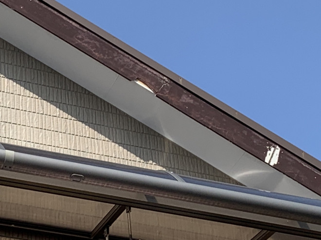 春日井市の破風板欠損