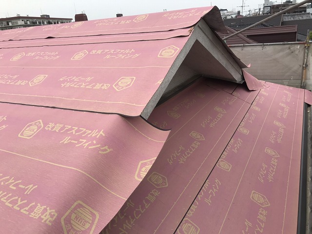 防水シート敷設