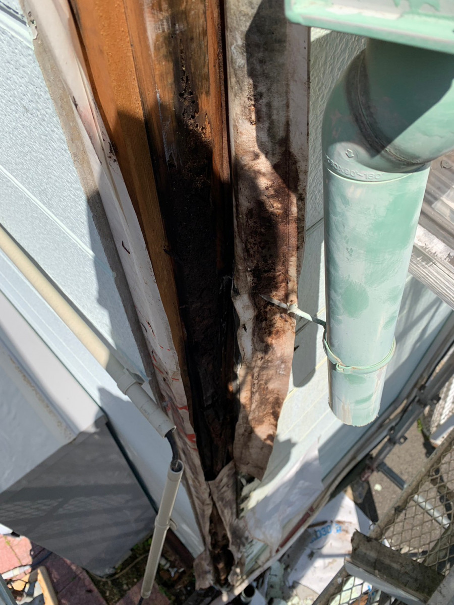 守山区でサイディングの下地の腐り