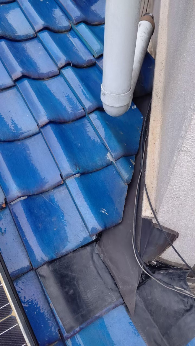 守山区で瓦に鉛シートを施工