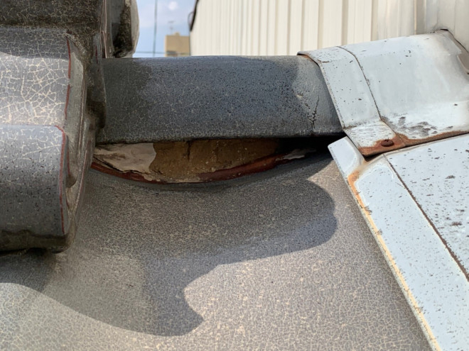 北区で漆喰のはがれ