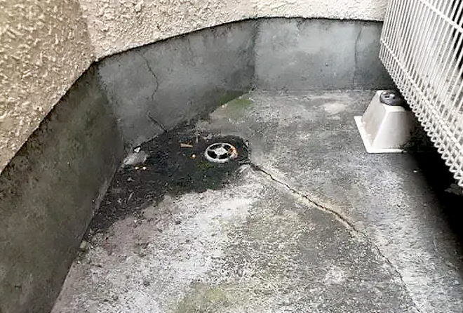 ベランダ排水口の劣化