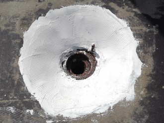 排水溝周りの不良箇所を補修