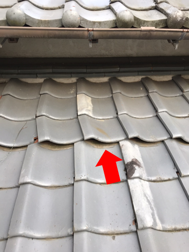 沼津市瓦屋根雨漏り瓦ズレ