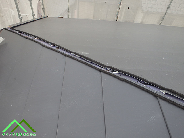 隅棟部にも水密材