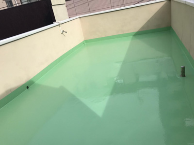 ウレタン防水工事の通気緩衝工法が竣工