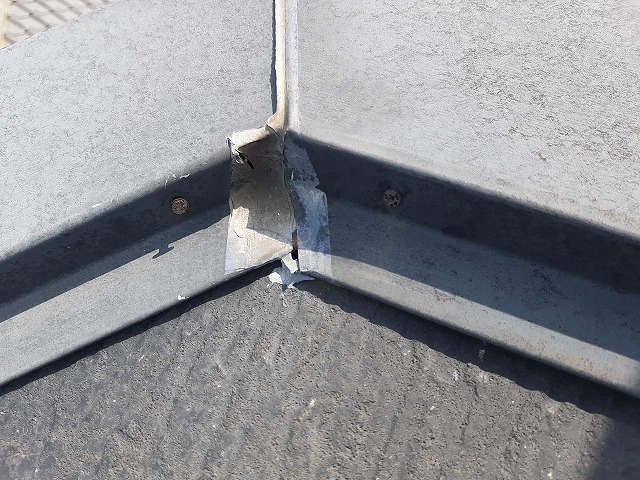 劣化した板金のコーキング