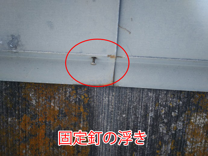 固定釘の浮き