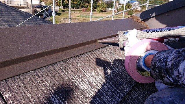 釘頭のコーキング