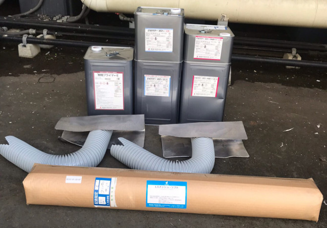 排水ドレンのFRP防水工事