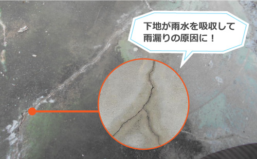 下地が雨水を吸収して雨漏りの原因に！