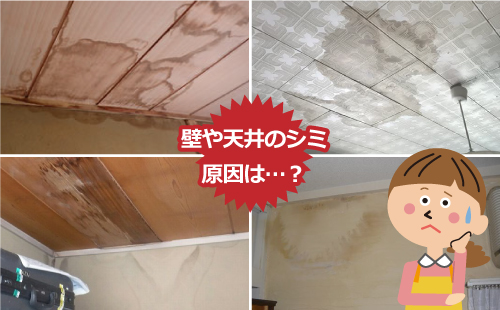 壁や天井のシミ原因は…？