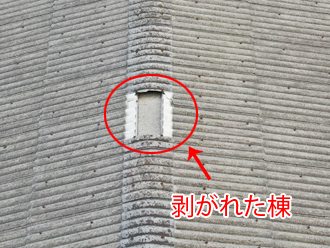 剥がれた棟