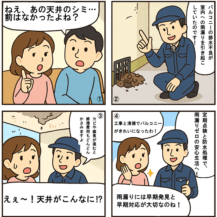 雨漏り４コマ漫画