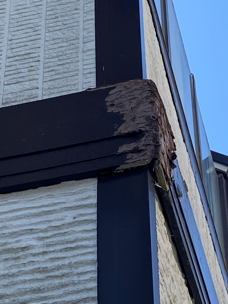 守山区の胴差部分修理跡