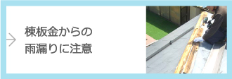 棟板金からの雨漏りに注意