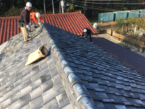 沼津市瓦屋根葺き替え雨漏り