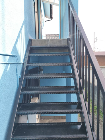 沼津市鉄骨外階段補修