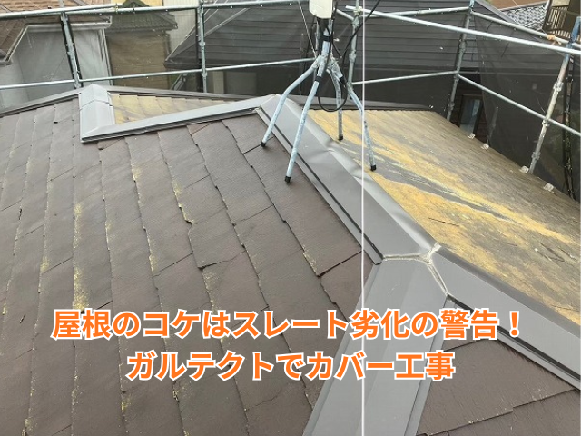 加須市｜屋根のコケはスレート劣化の警告！ガルテクトでカバー工事