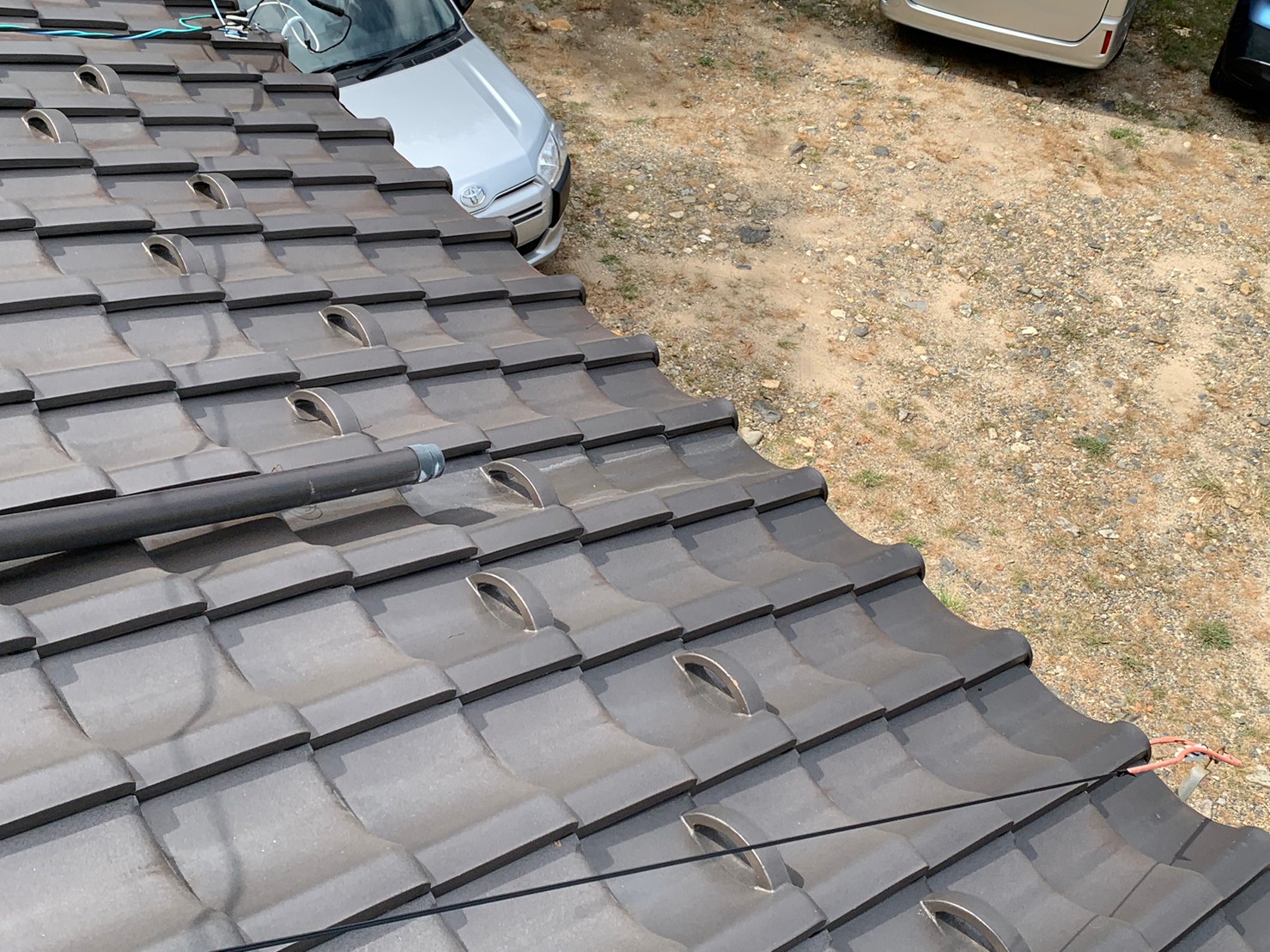 守山区で樋がなくなったままの状態