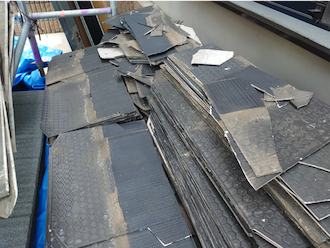 スレート屋根の撤去