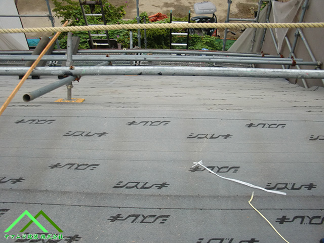 屋根全体にルーフィング