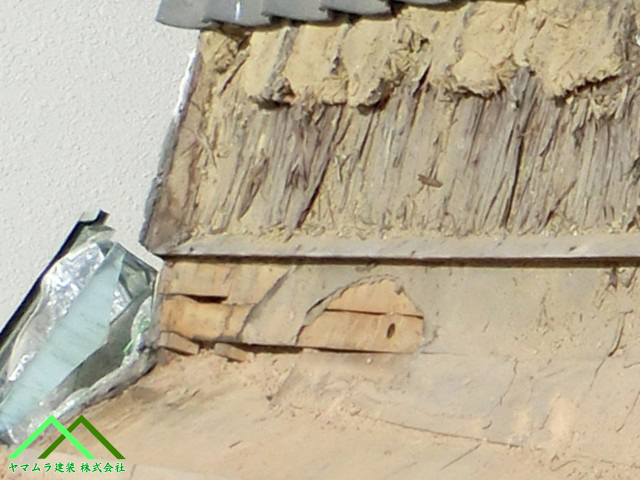 ルーフィングが破れている