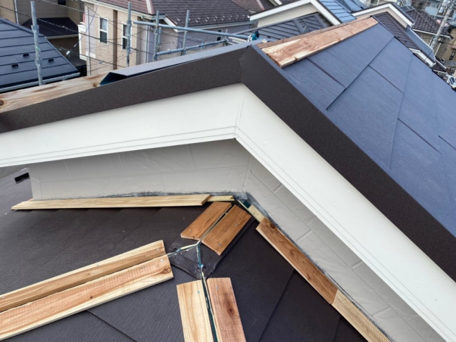 貫板を設置した屋根