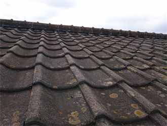 雨漏りを起こしたセメント瓦の屋根