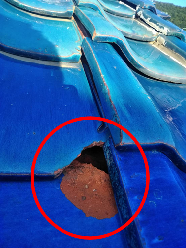 沼津市雨漏り瓦屋根欠け