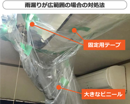 雨漏りが広範囲の場合の対処法