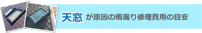 天窓が原因の雨漏り修理費用の目安