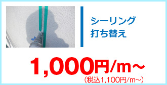 シーリング打ち替え1,100円/m～