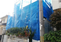 メッシュシートによる養生